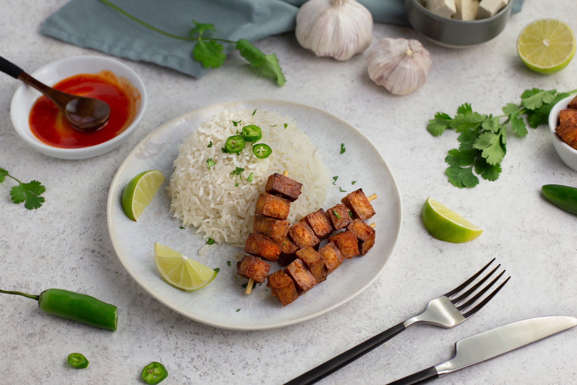 Marinierter Tofu gebacken