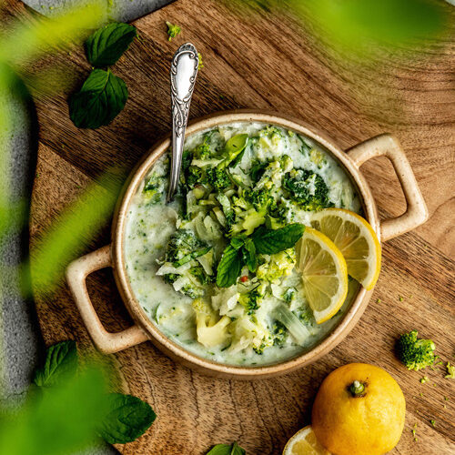 Kohlrabi-Broccoli-Chili Kaltschale