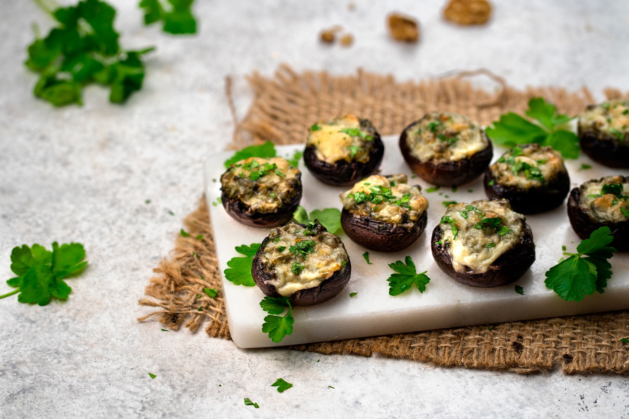Gefüllte Champignons