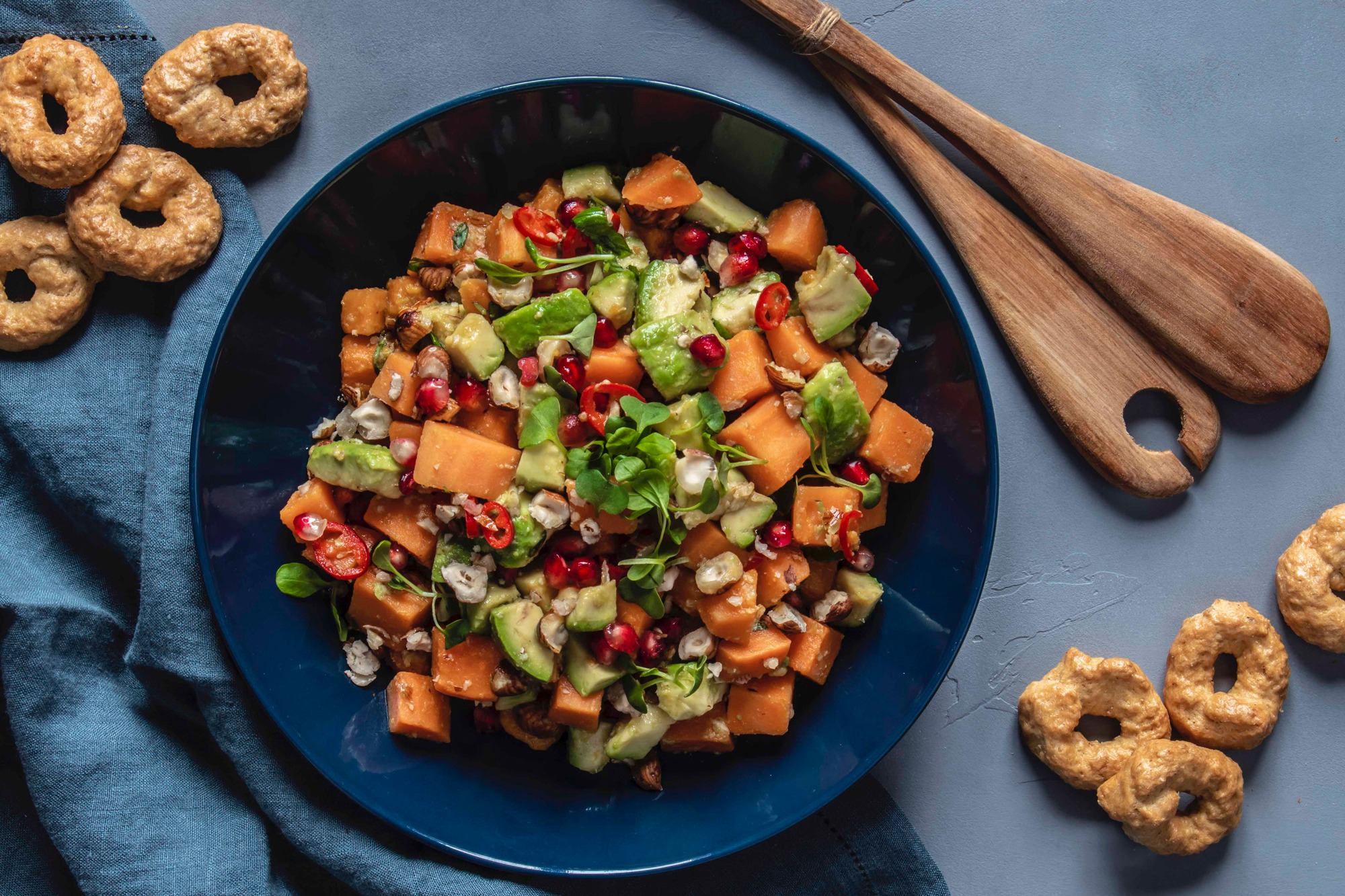 Avocado-Süsskartoffel Salat an Ingwer-Dressing