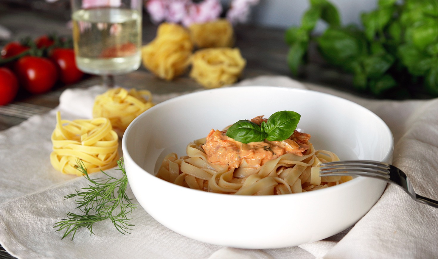 Lachscrème Tagliatelle