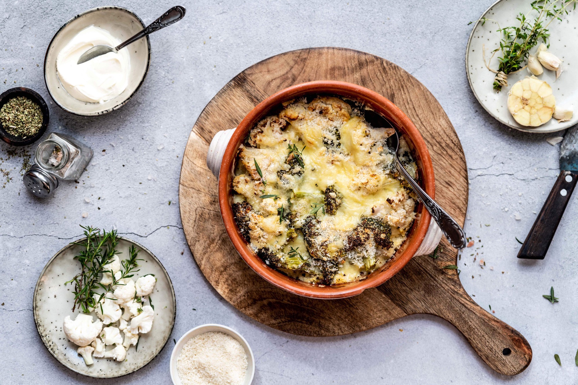 Blumenkohl-Brokoli-Gratin