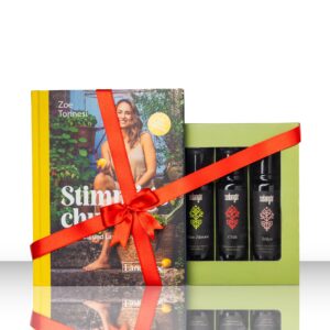 Geschenpaket Kochbuch «Stimmigschuchi» und 5-er Olivenöl Set von selangār