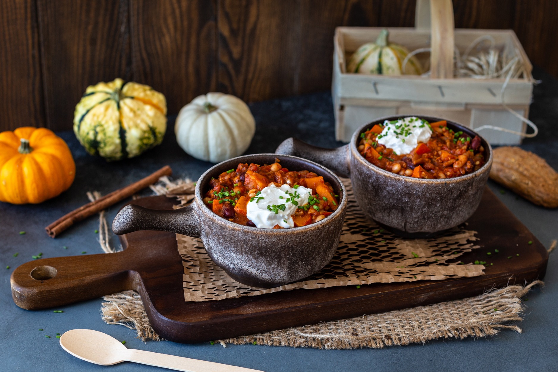 Vegetarisches Kürbis Chili